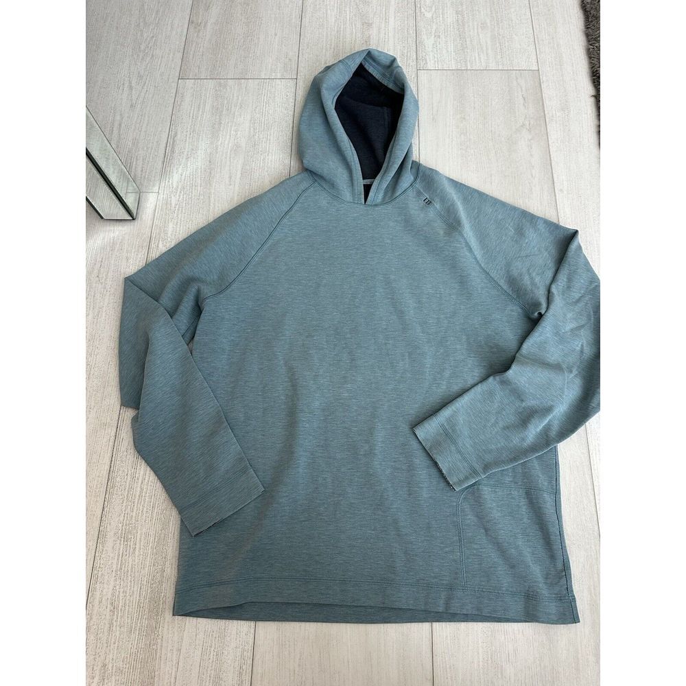 Lululemon Men's‎ Sz L Blue Pima Cotton Hoodie Pullover Long Sleeve